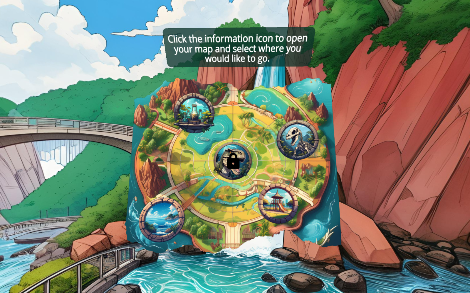 A scene from Triassic Trials: Park Peril