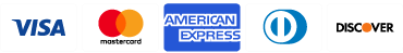 VISA, MasterCard, American Express, Diners Club, Discover